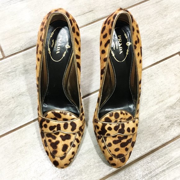 Prada Shoes - Prada Leopard Print Heels